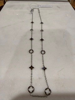 Silver Flower and Stars Necklace
