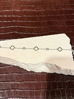 Silver Flower and Stone Bracelet