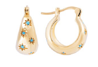 Turquoise Starburst Flared Hoops