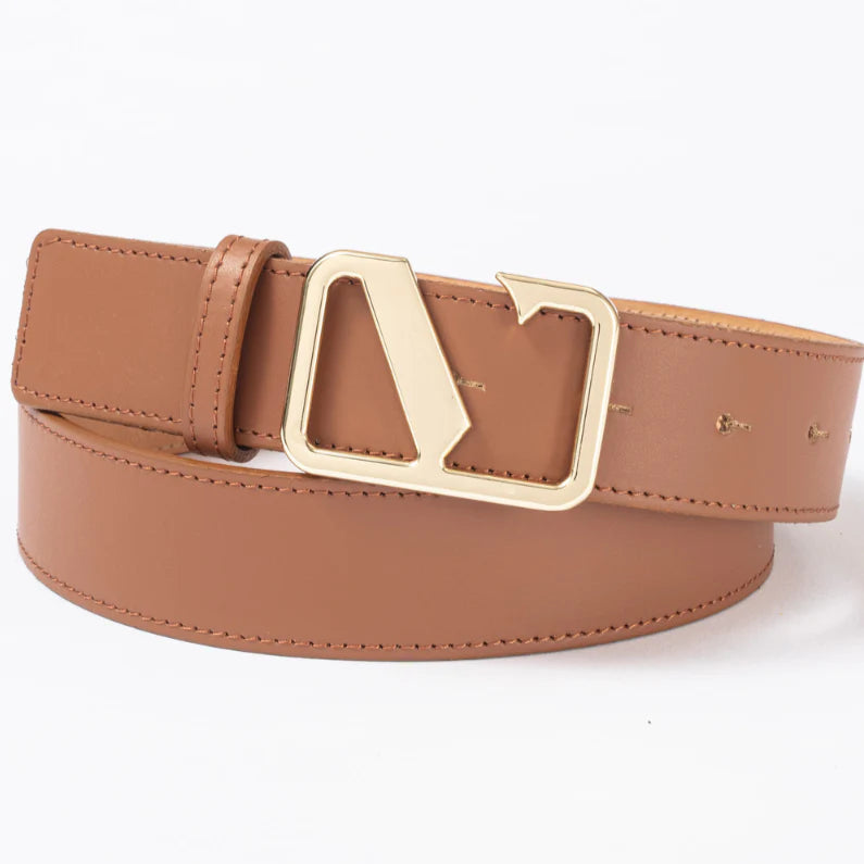 Victoria Tan Smooth Leather Belt
