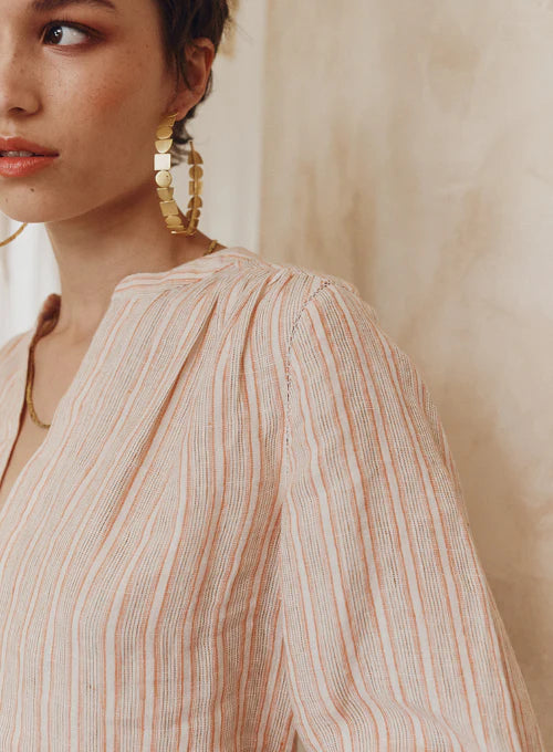 Yuni Blouse - Apricot Stripe