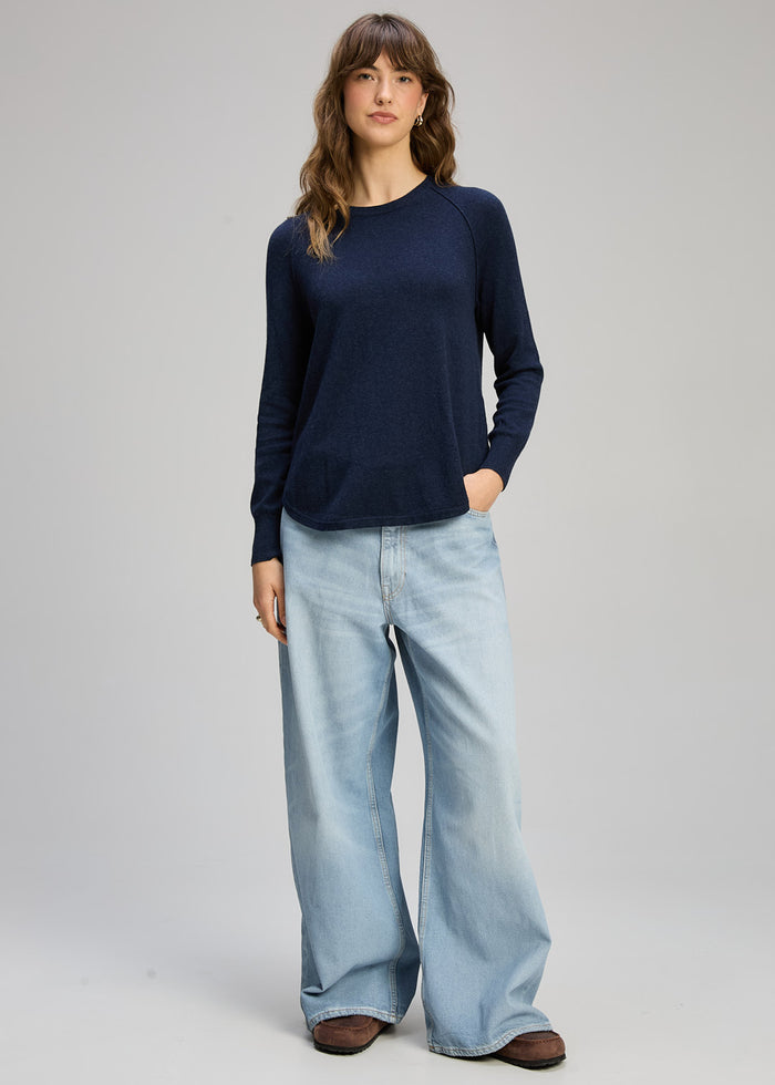 Rounded Bottom Essential Sweater - Dark Denim