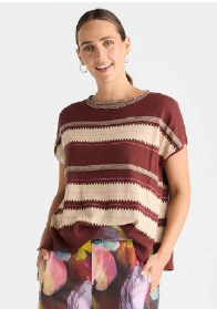 Zig Detail Top - Sangria
