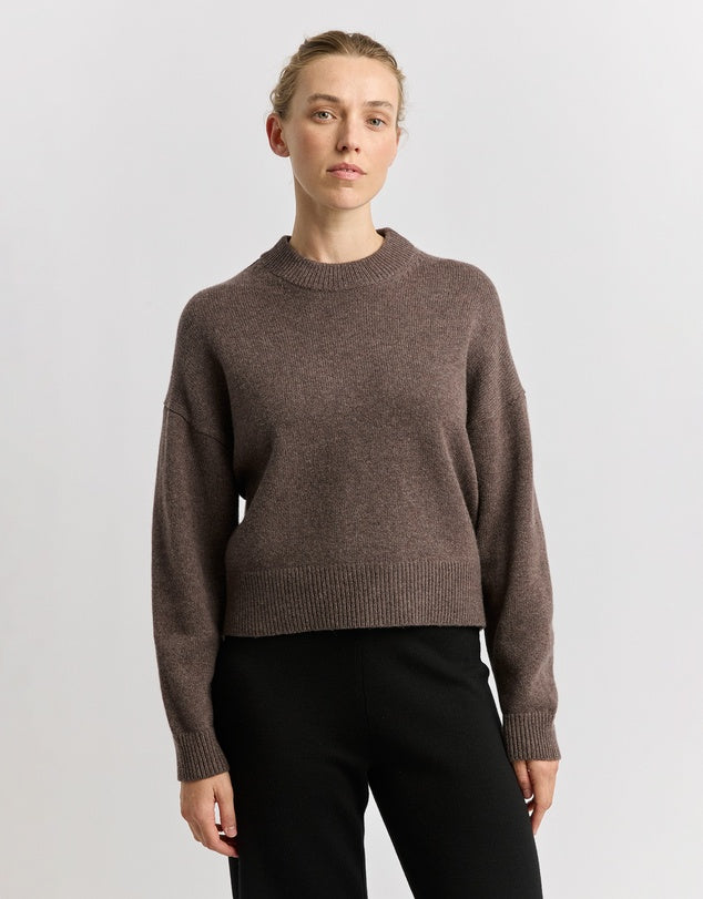 Drop Shoulder Crew - Mocha