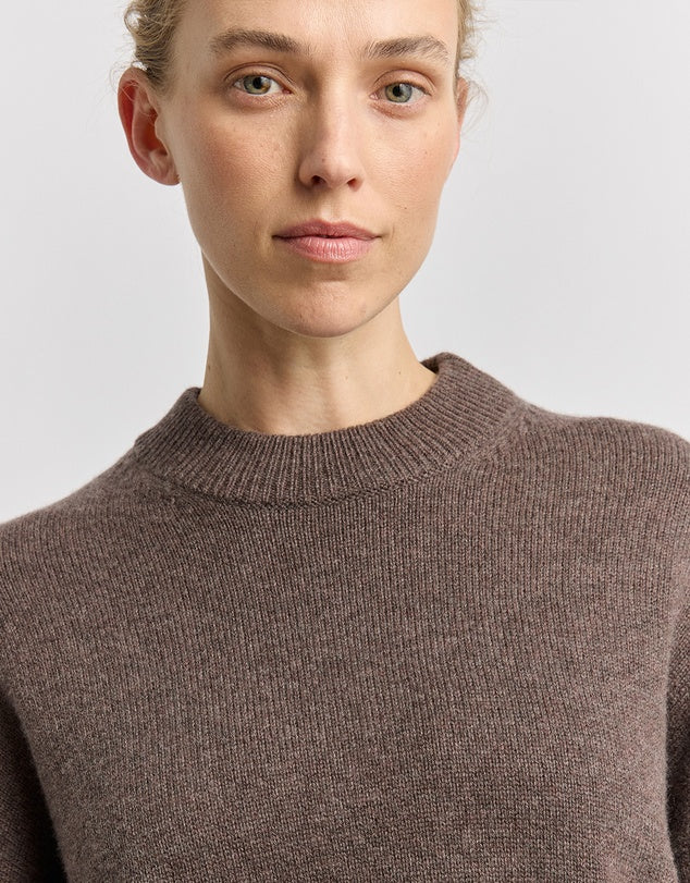 Drop Shoulder Crew - Mocha