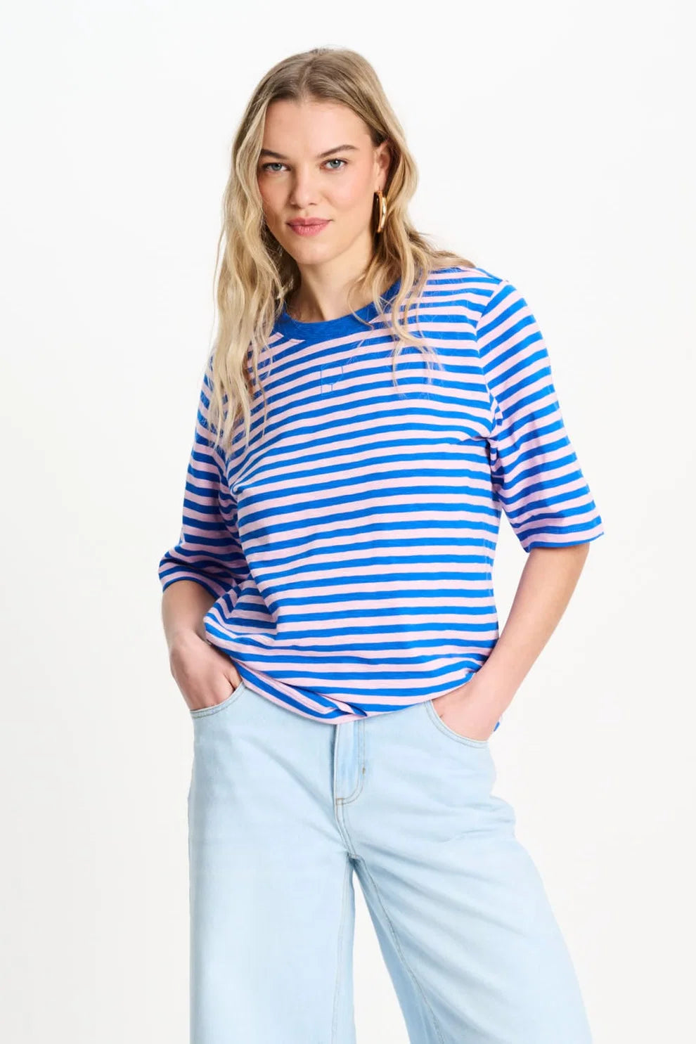 Blue &amp; Pink Striped Tee