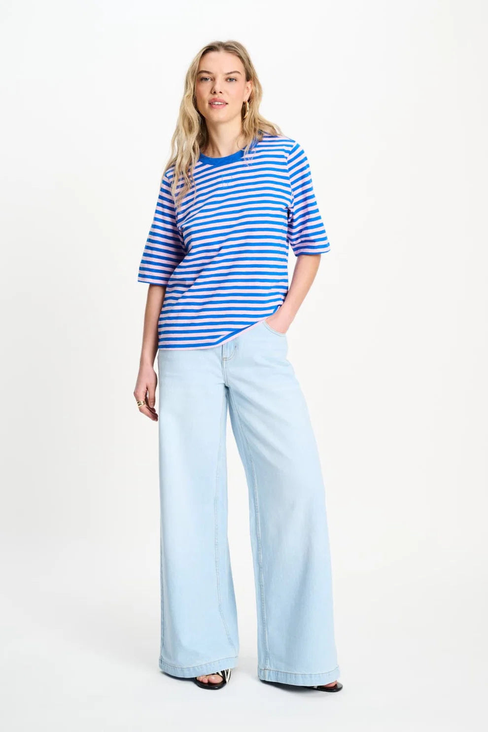Blue &amp; Pink Striped Tee