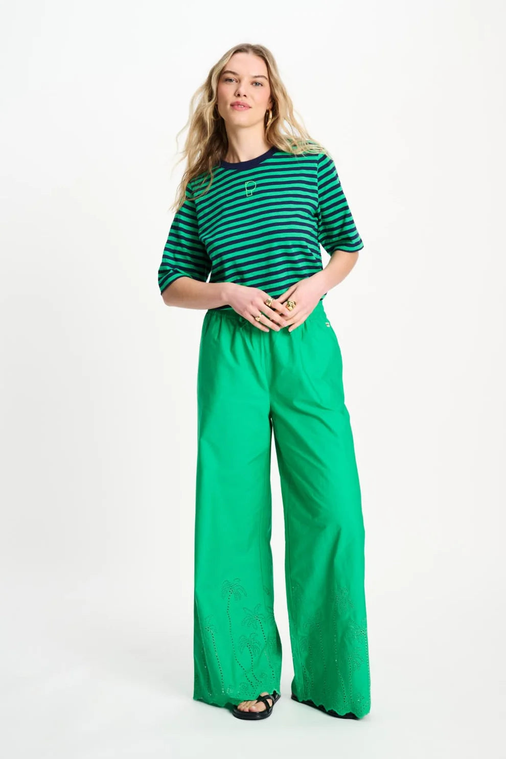 Green &amp; Blue Striped Tee