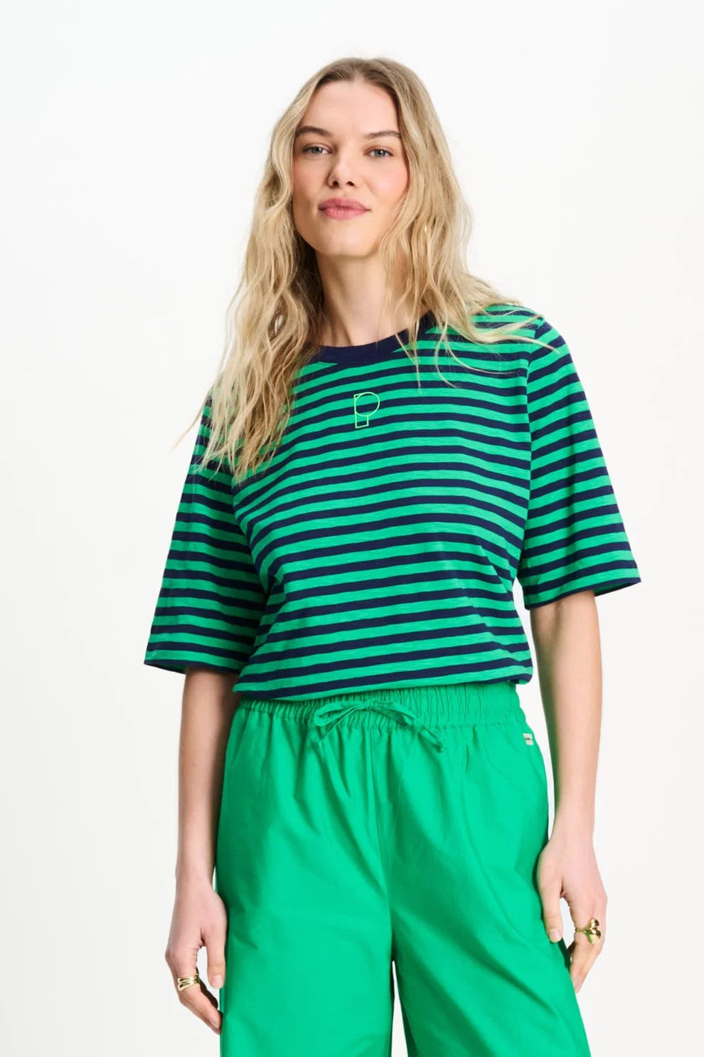 Green &amp; Blue Striped Tee
