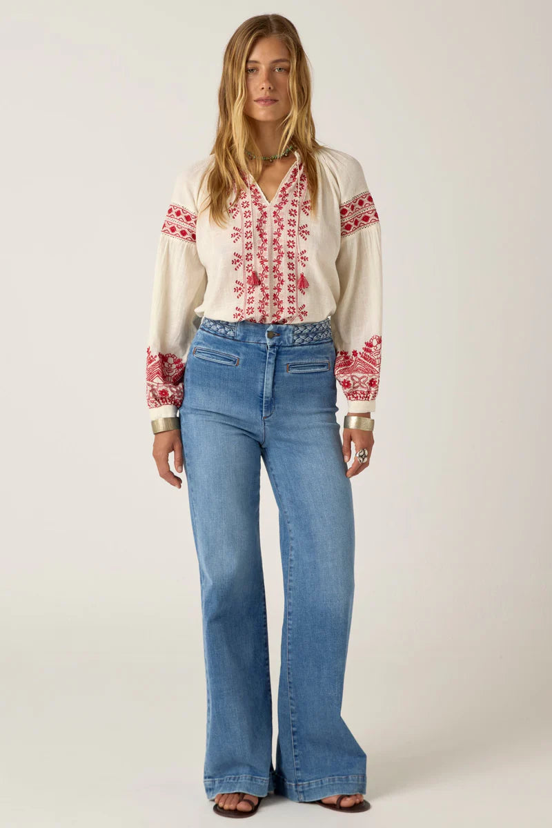 Antonella Blouse - Red Cranberry