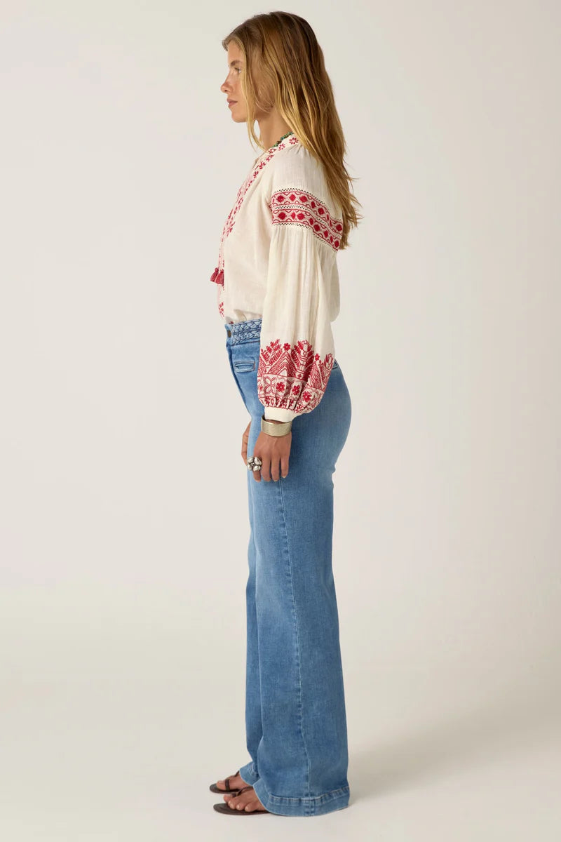 Antonella Blouse - Red Cranberry