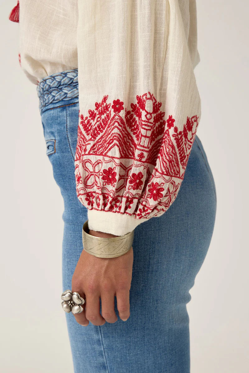 Antonella Blouse - Red Cranberry